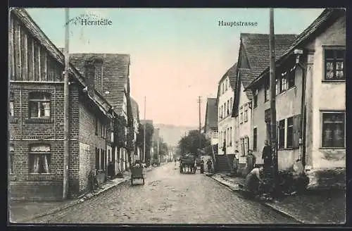 AK Herstelle, Hauptstrasse mit Gasthaus