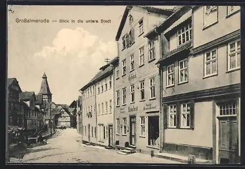 AK Grossalmerode, Strasse in der unteren Stadt mit Geschäft von Werner Jacob