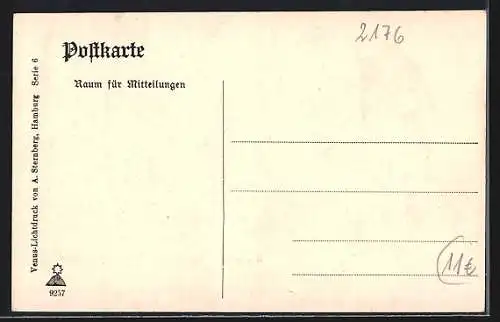 Grusskarten-AK Osten, Frau mit Blumenkorb, Deichstrasse