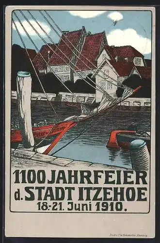 Künstler-AK A. Kaufmann: Itzehoe, 1100 Jahrfeier 1910