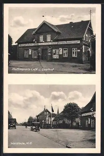 AK Warstade /N.-E., Hoffmann`s Café und Gasthof
