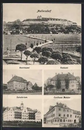 AK Mallersdorf / Ndb., Gasthaus Meister, Bezirksamt, Sanatorium und Rentamt