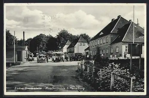 AK Kupfermühle / Flensburg, Partie an der Zoll- u. Grenzstelle