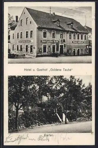 AK Ostrau i. Sa., Hotel und Gasthof Goldene Traube, Bes. Alb. Voigtländer