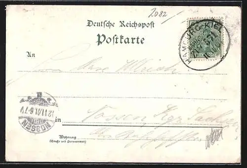 Lithographie Tornesch, Bahnhofs-Hotel J. Klappmeyer, Konservenfabrik, Spritfabrik