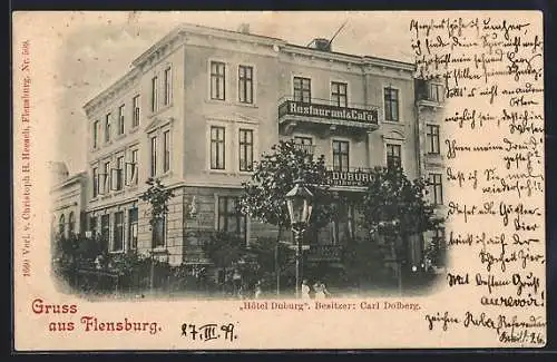 AK Flensburg, Hotel Duburg, Bes. Carl Dolberg