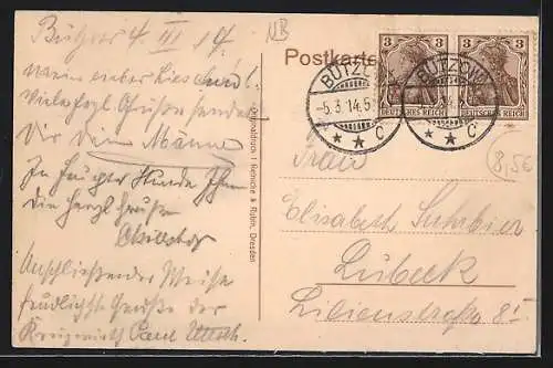 AK Bützow, Partie in der Lange-Strasse