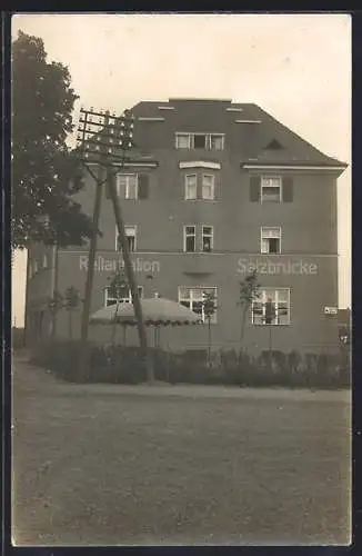 Foto-AK Weiden /Oberpfalz, Restaurant Salzbrücke mit Garten