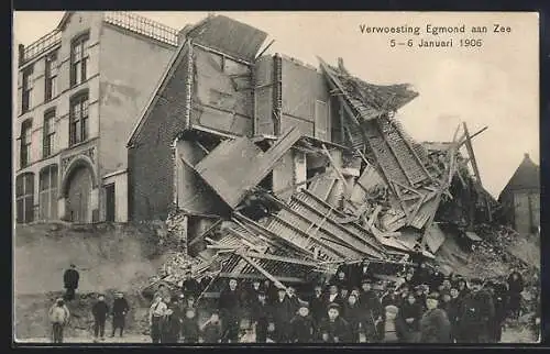 AK Egmond aan Zee, Verwoesting Januari 1906