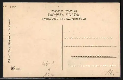 AK Mendoza, Calle San Martin, Strassenbahn