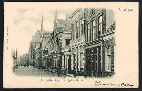 AK Groningen, Heerenbinnensingel met Katholieke kerk