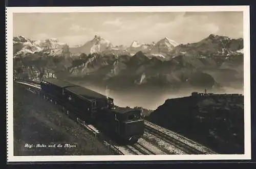 AK Rigi, Rigi-Bahn und die Alpen