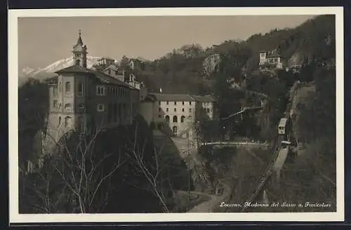 AK Locarno, Madonna del Sasso u. Funicolare, Bergbahn