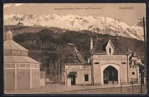 AK Innsbruck, Hungerburgbahn-Station, Panorama