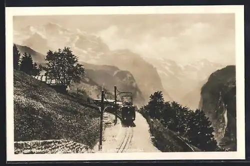 AK Wengernalpbahn, Bergbahn mit Jungfrau und Lauterbrunnental