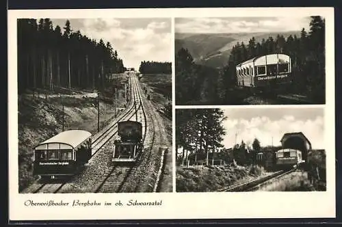 AK Oberweissbach /Ob. Schwarzatal, Bergbahn unterwegs, Station