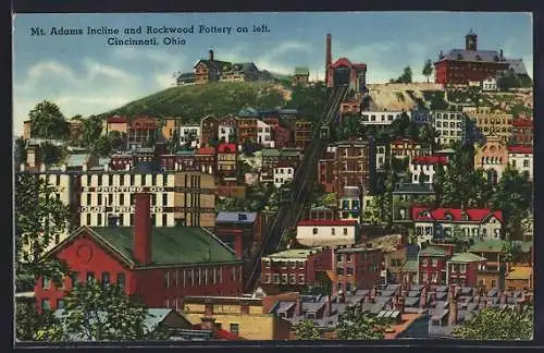 AK Cincinnati, Ohio, Mt. Adams Incline and Rockwood on left, Bergbahn