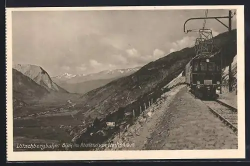 AK Hothen, Rhonetalblick mit Lötschbergbahn von Hothen aus