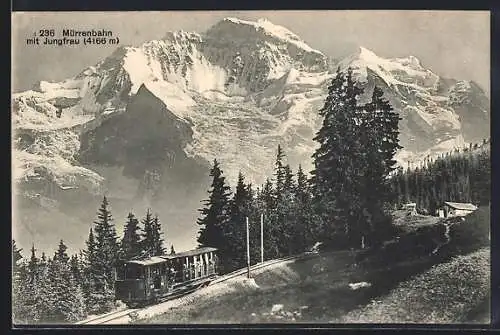 AK Mürrenbahn, Bergbahn mit Jungfrau