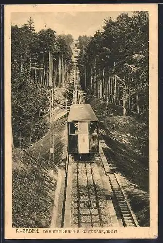 AK Baden-Baden, Drahtseilbahn auf den Merkur