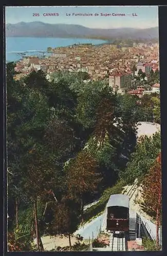 AK Cannes, Le Funiculaire de Super-Cannes, Bergbahn