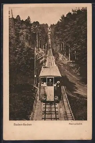 AK Baden-Baden, Merkurbahn unterwegs im Wald