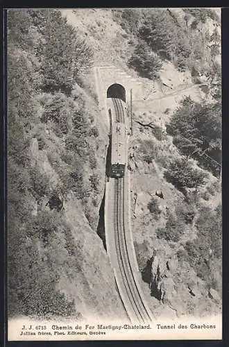 AK Chemin de Fer Martigny-Chatelard, Tunnel des Charbons, Bergbahn