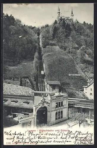 AK Luzern, Gütschbahn, Bergbahn-Talstation