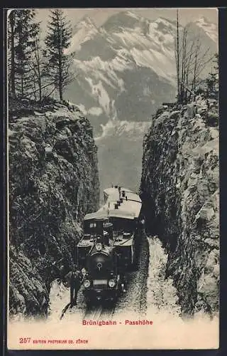AK Brünigbahn, Passhöhe, Gipfelblick