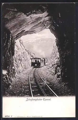 AK Schafbergbahn, Tunnel und Bergbahn vor der Einfahrt