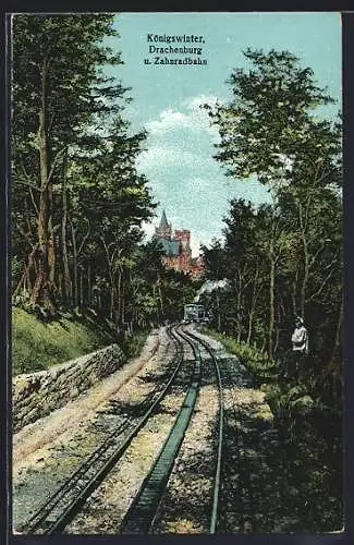 AK Königswinter, Drachenburg und Zahnradbahn