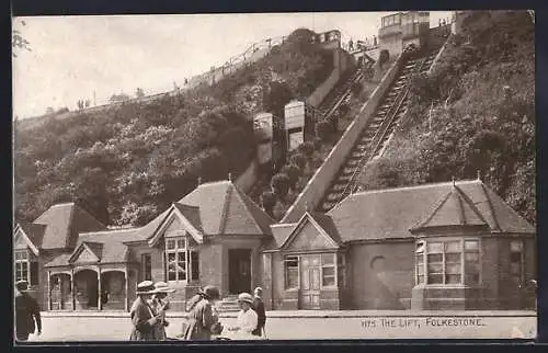 AK Folkestone, The Lift, Bergbahn
