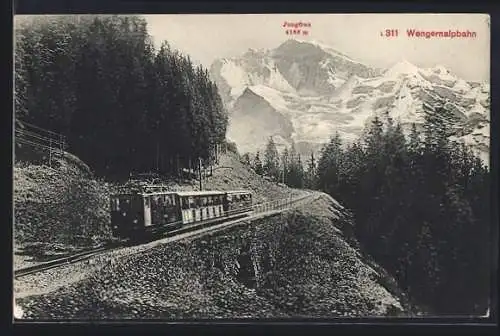 AK Wengernalpbahn, Ansicht mit Jungfrau