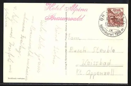 AK Braunwaldbahn mit Tödikette