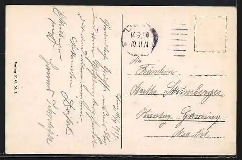 AK Pöstlingberg bei Linz, Ortsansicht mit Bergbahn aus der Vogelschau