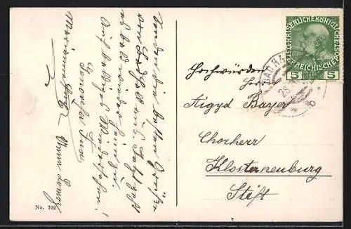 AK Linz a. D., Pöstlingberg, Ortsansicht mit Bergbahn