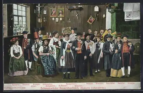 AK Schwarzwälder Bauernhochzeit, Hanauer, Neustädter, Rental, Schwarzwälder Tracht