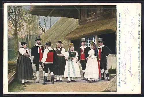 AK Badische Volkstrachten, Hotzenwälder aus dem Amt Säckingen