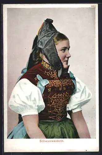 AK Schwarzwälderin in Volkstracht