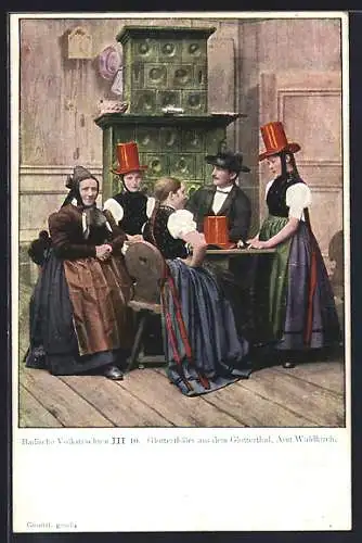 AK Glotterthal, Familie in Schwarzwälder Tracht