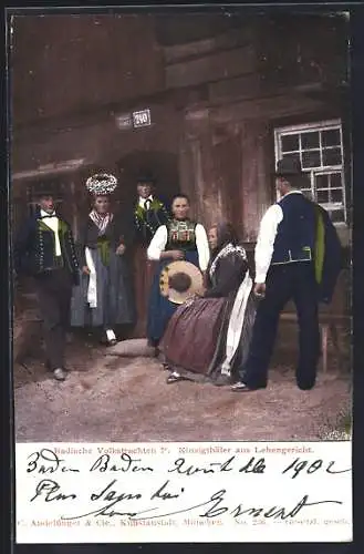 AK Lehengericht, Kinzigthäler in Badischer Tracht