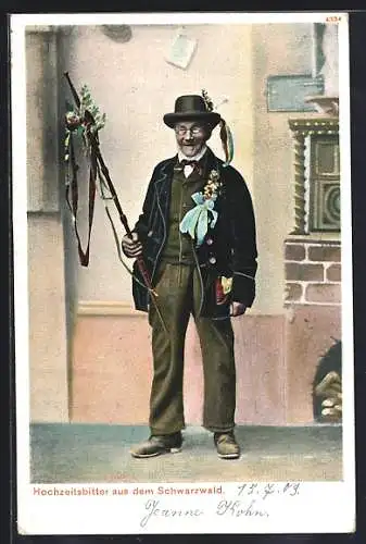 AK Hochzeitsbitter in Schwarzwälder Tracht