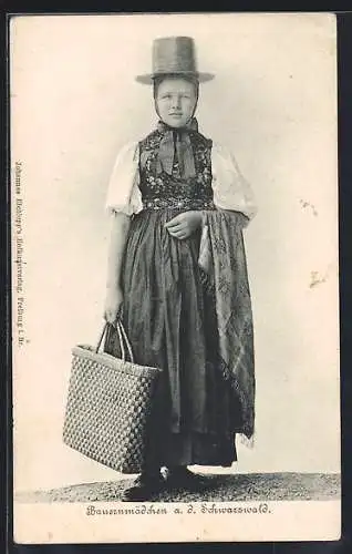 AK Bauernmädchen in Schwarzwälder Tracht