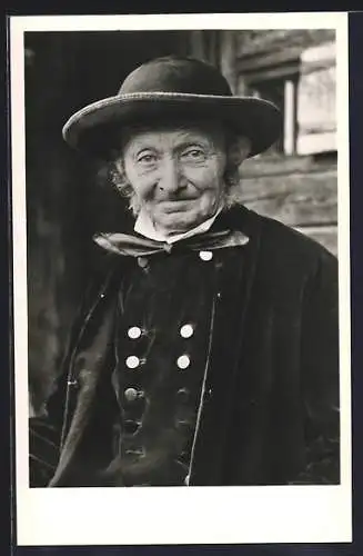 AK Älterer Gutachtaler in Schwarzwälder Tracht, Portrait
