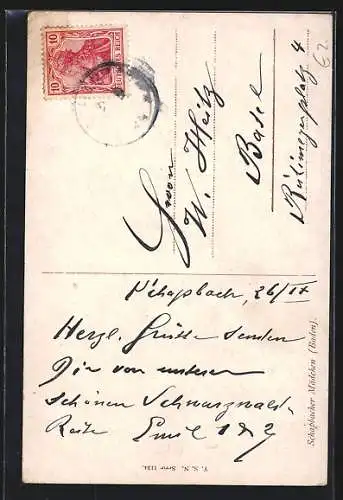 AK Schapbacher Mädchen in Badischer Tracht, Portrait