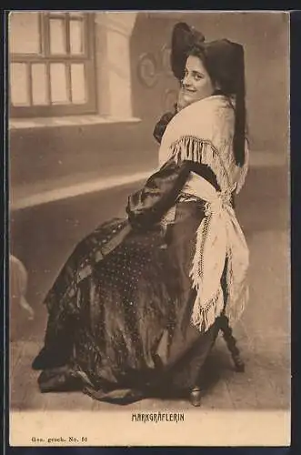 AK Markgräflerin in Schwarzwälder Tracht