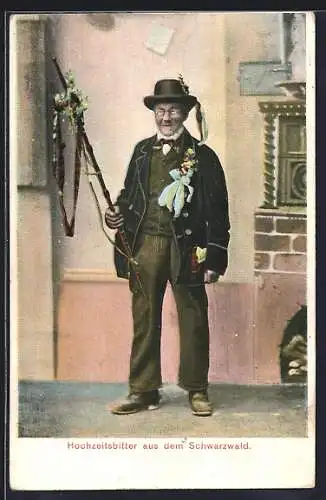 AK Hochzeitsbilder, Alter Mann in Schwarzwälder Tracht