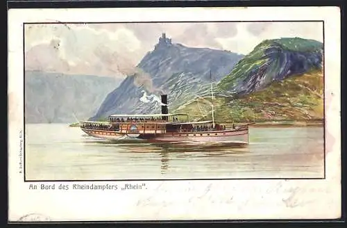 AK Dampfer Rhein in Fahrt