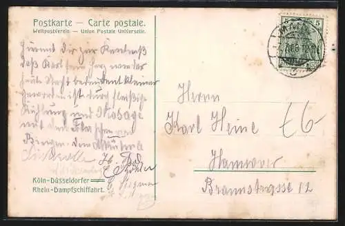 AK Dampfer Rhein in Fahrt