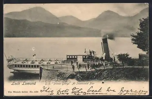 AK Passagierschiff SS Prince George at Inversnaid Pier